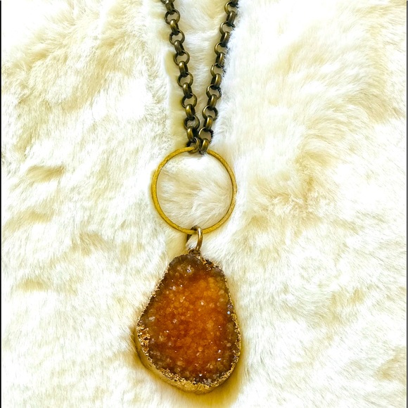 Anthropologie Jewelry - SOLD Anthro Chunky Raw Quartz Necklace
